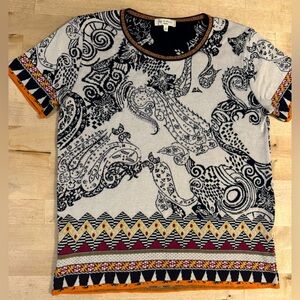 Etro Black and White Patterned Top